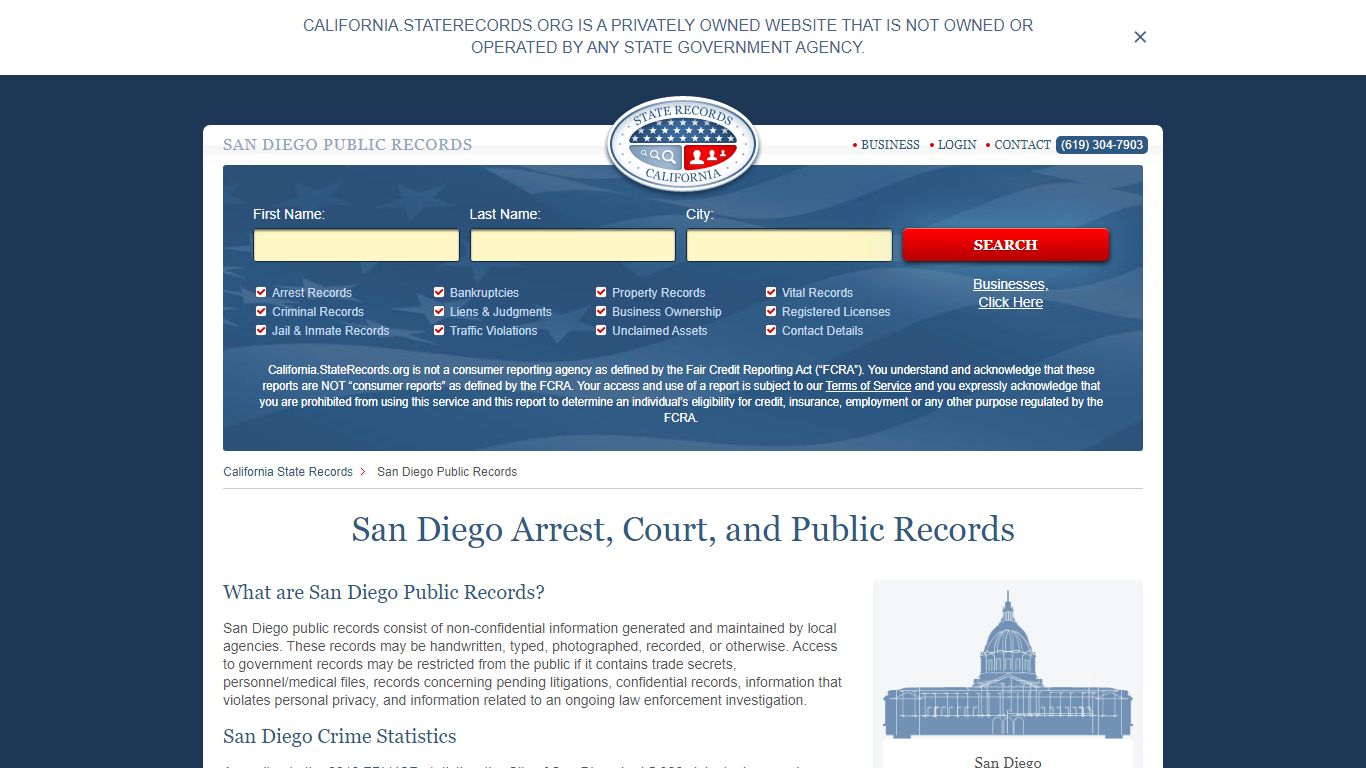 San Diego Arrest, Court, and Public Records